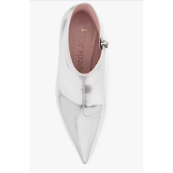 Kate Spade Women Garnish Zip-up Pump Booties Size 9 Silver NWT - Picture 7 of 8